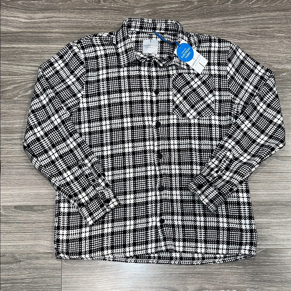 Larsson & Co Black and White Plaid Men's Shirt
